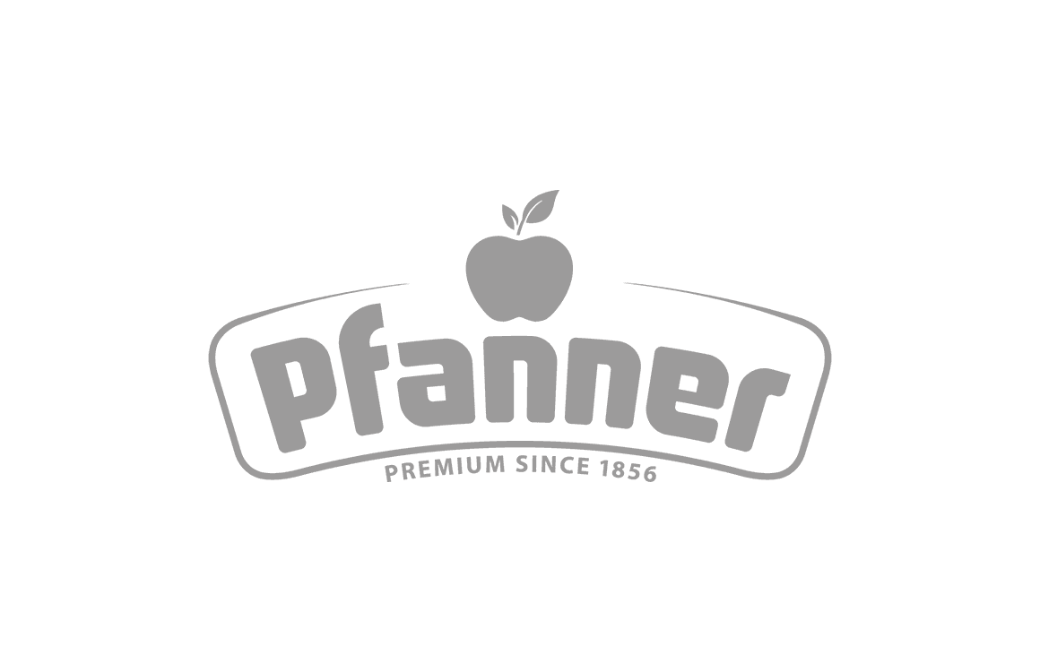Logo Pfanner, cliente Erbacipollina nel food & beverage italiano